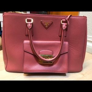 Prada Saffiano Galleria Front Pocket Tote Tamaris